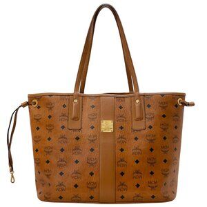 MCM Cognac Leather Reversible Liz Medium Tote Bag